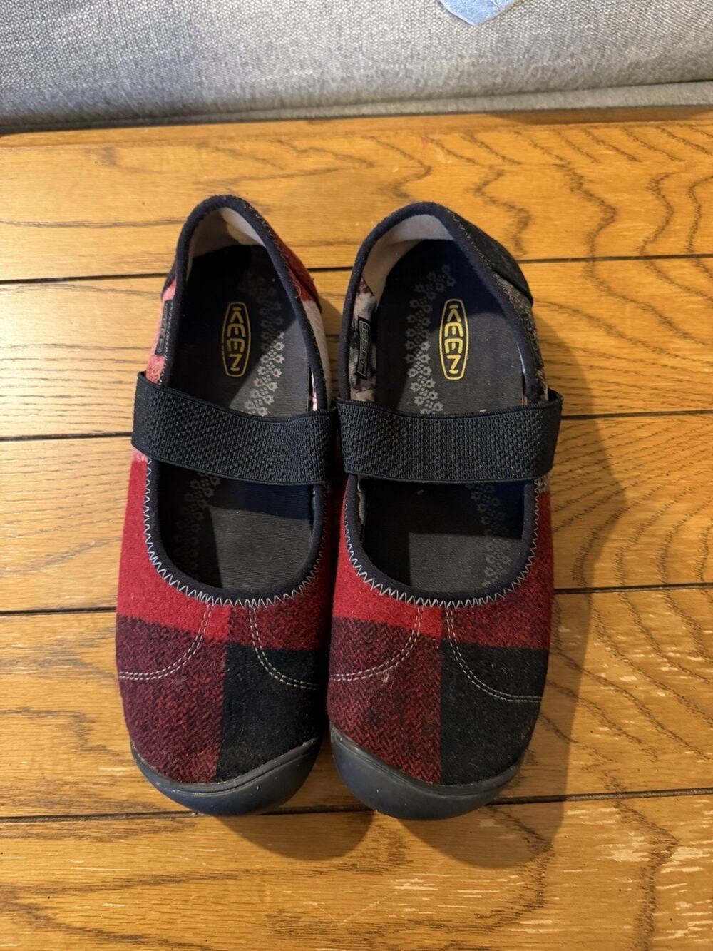 KEEN Sienna Mary Jane Plaid Comfort Slip On Shoes Womens Size 8 Flannel
